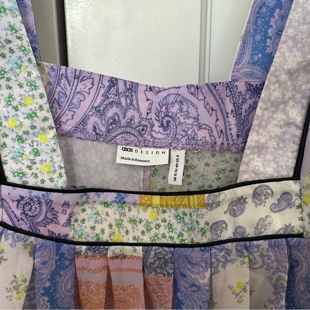 Asos Design Patchwork Pattern Blouse - Us Size 8 - image 3